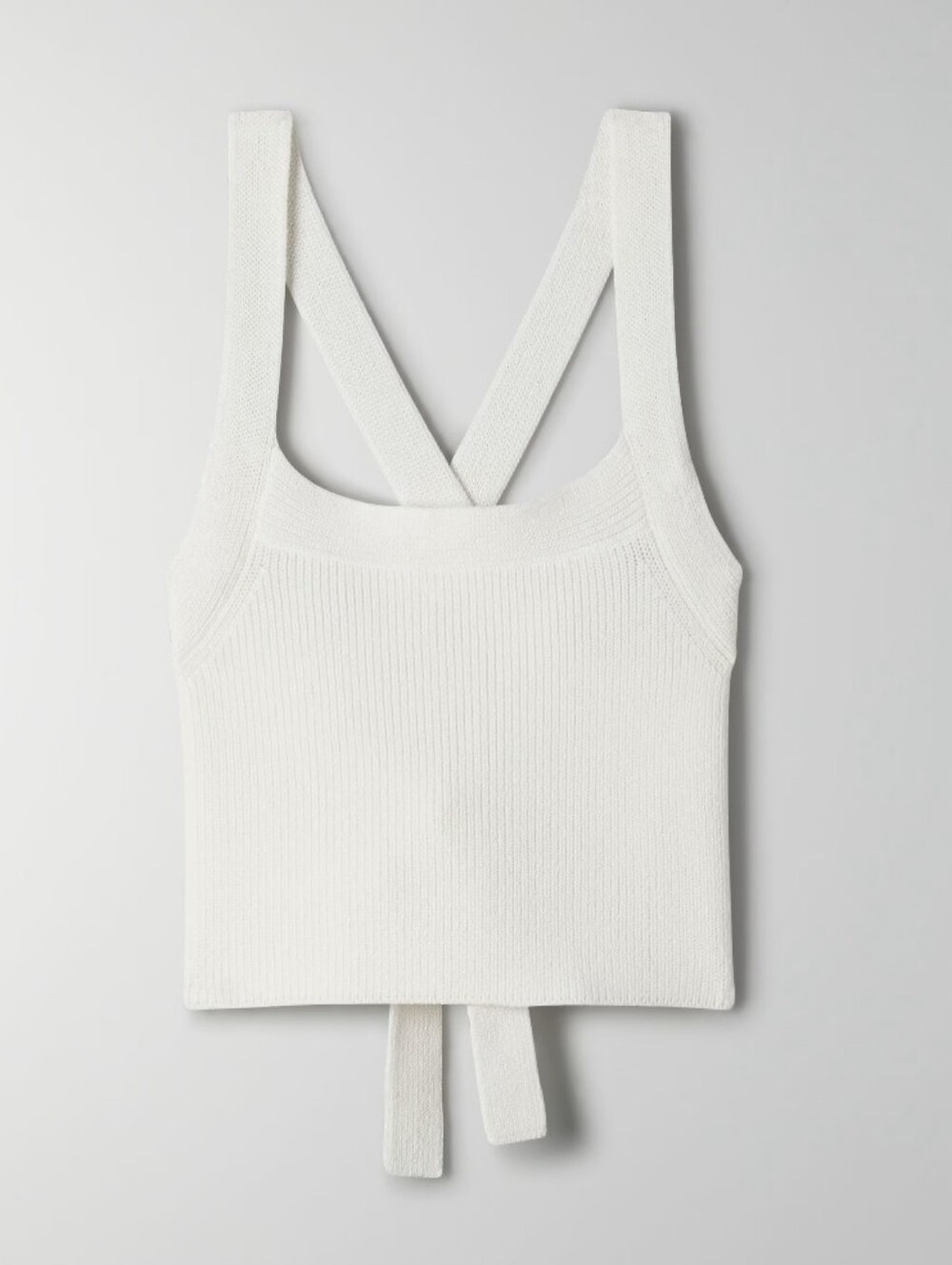 Aritzia Wilfres Ribbed Square-Neck Tie-Back Backless Tank Top S NWT $78